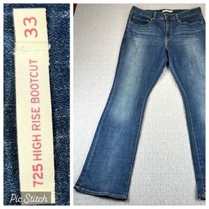 Levi's‎ 725 High Rise Bootcut Dress Jeans Women Size 33X31 Dark Wash Denim